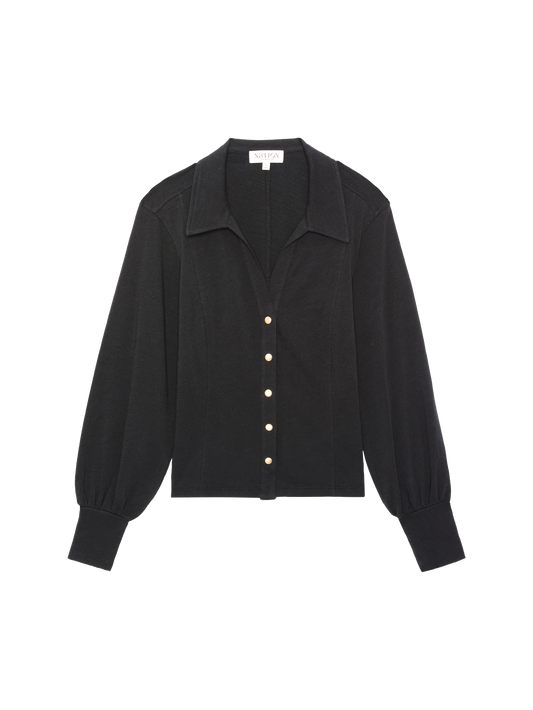Bonnie Snap Top in Jet Black