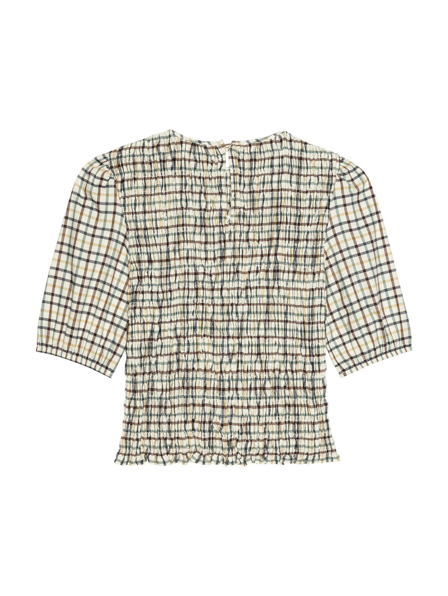 Brinley Smocked Top in Multi Plaid