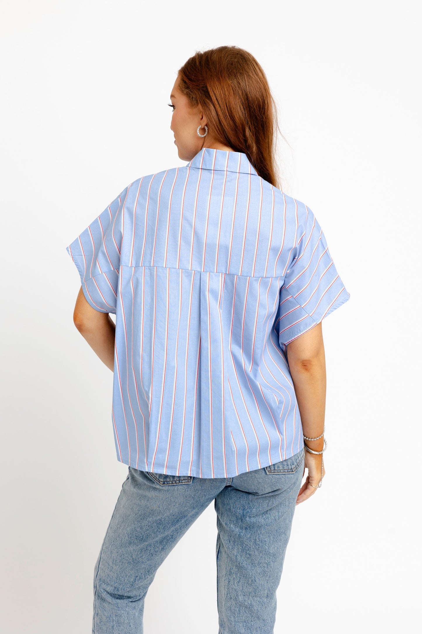 Poplin VNeck Signature Top