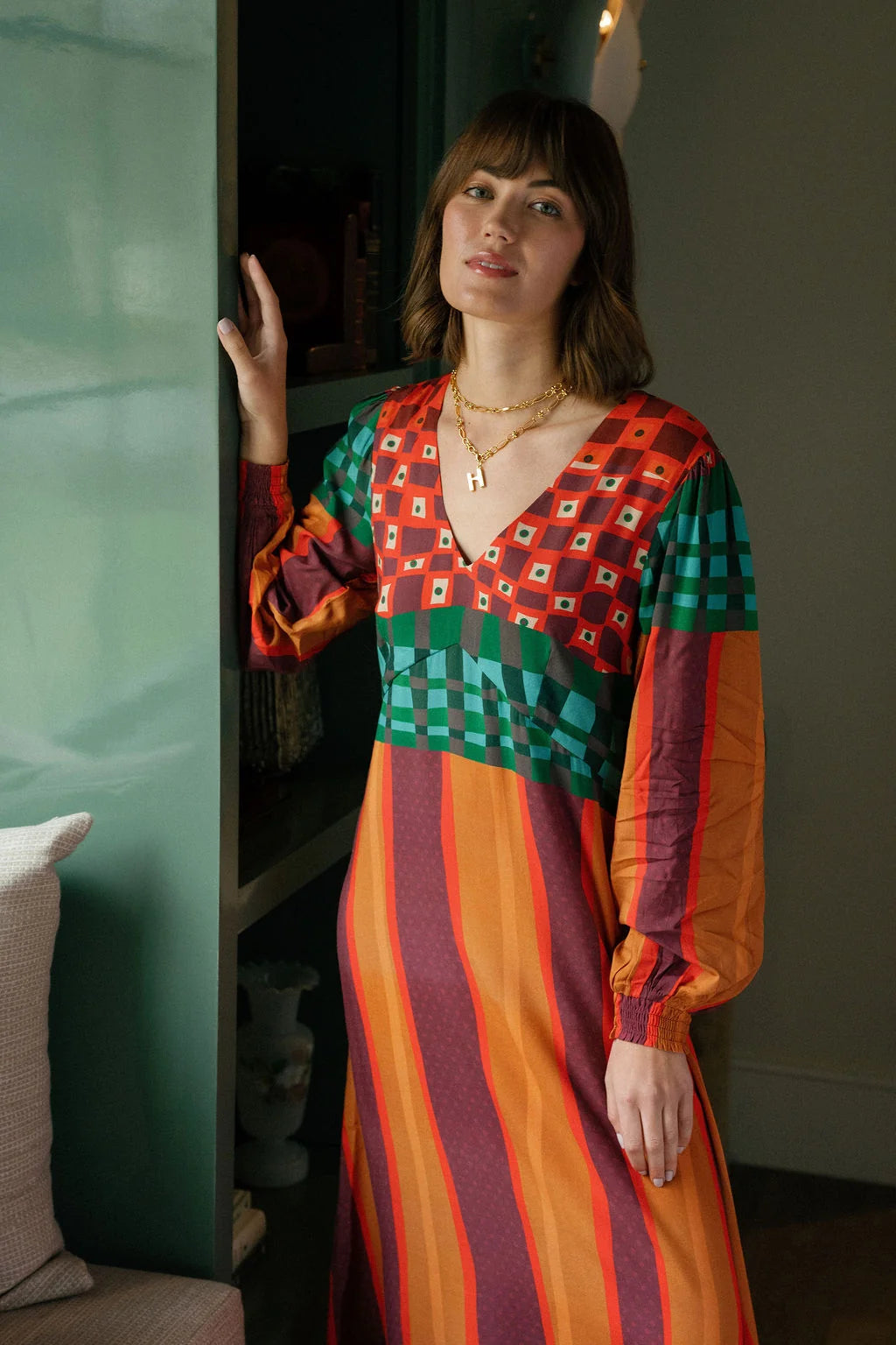 Layla Maxi Dress in Festival Stripe Tapestry