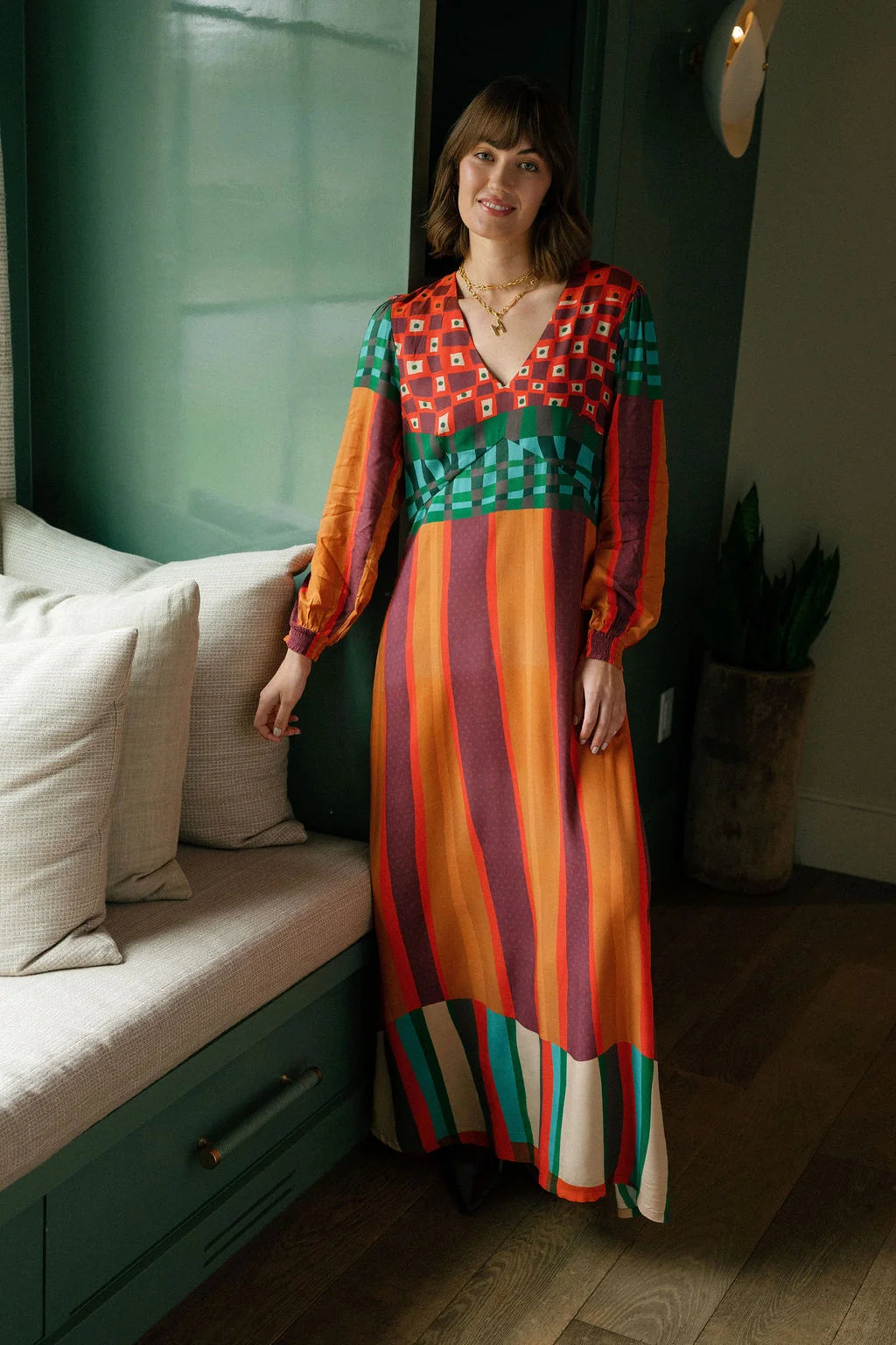 Layla Maxi Dress in Festival Stripe Tapestry
