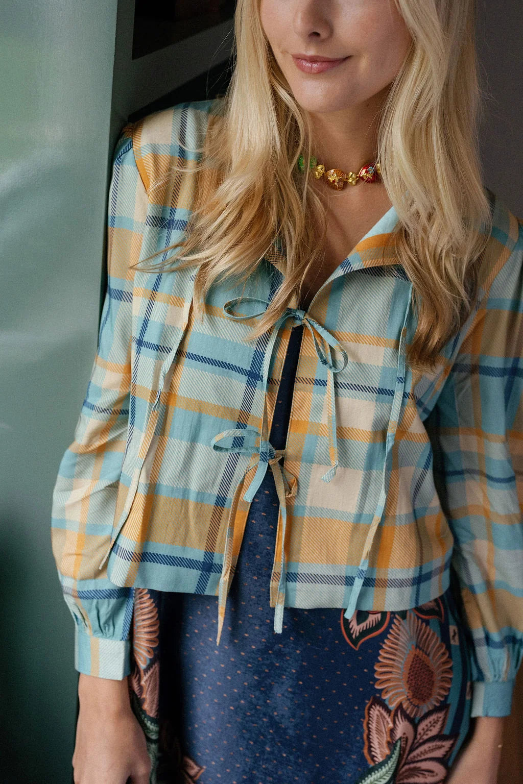 Elise Top in Harvest Plaid