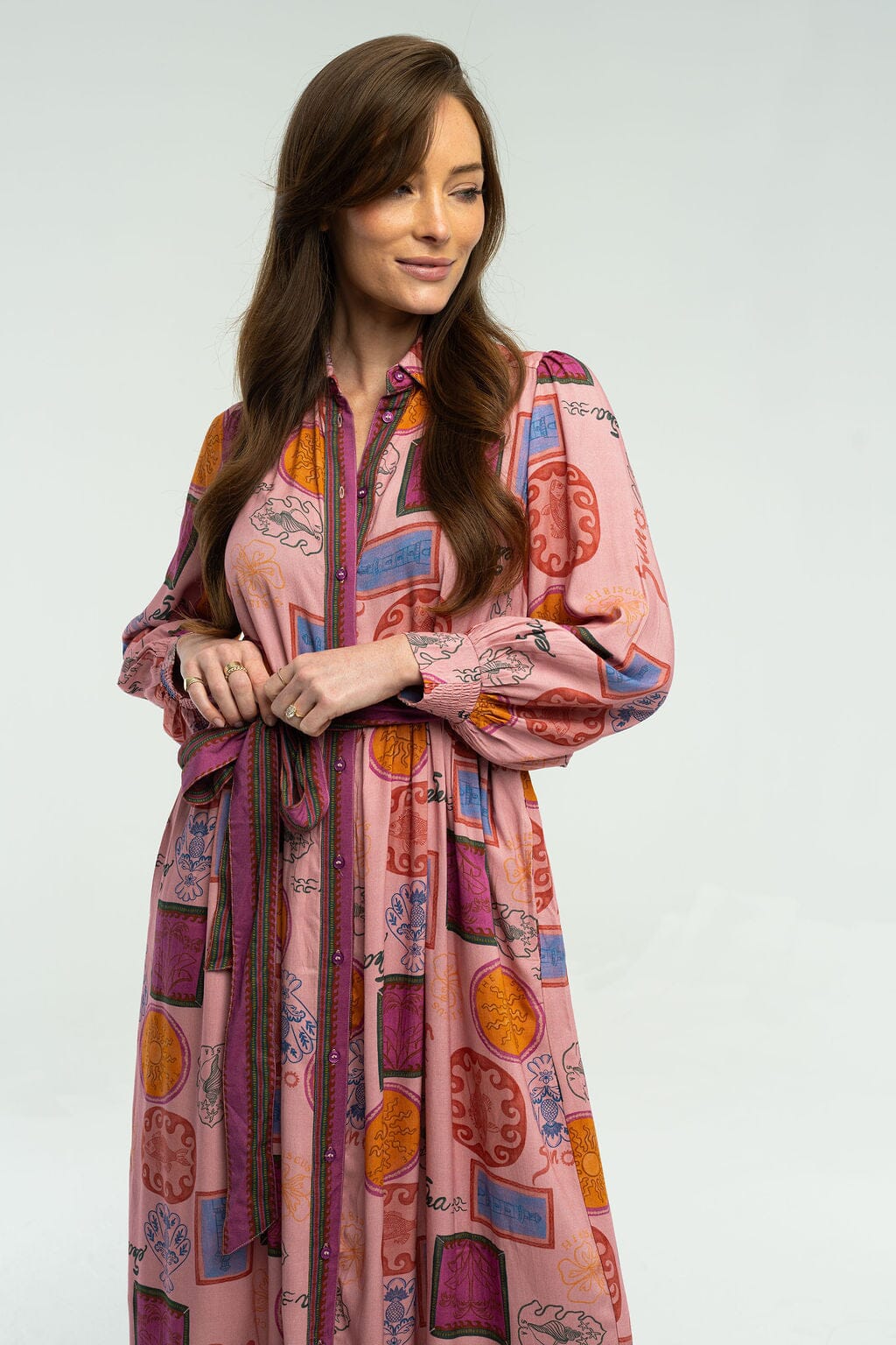 Dakota Maxi Dress in Salmon Rose