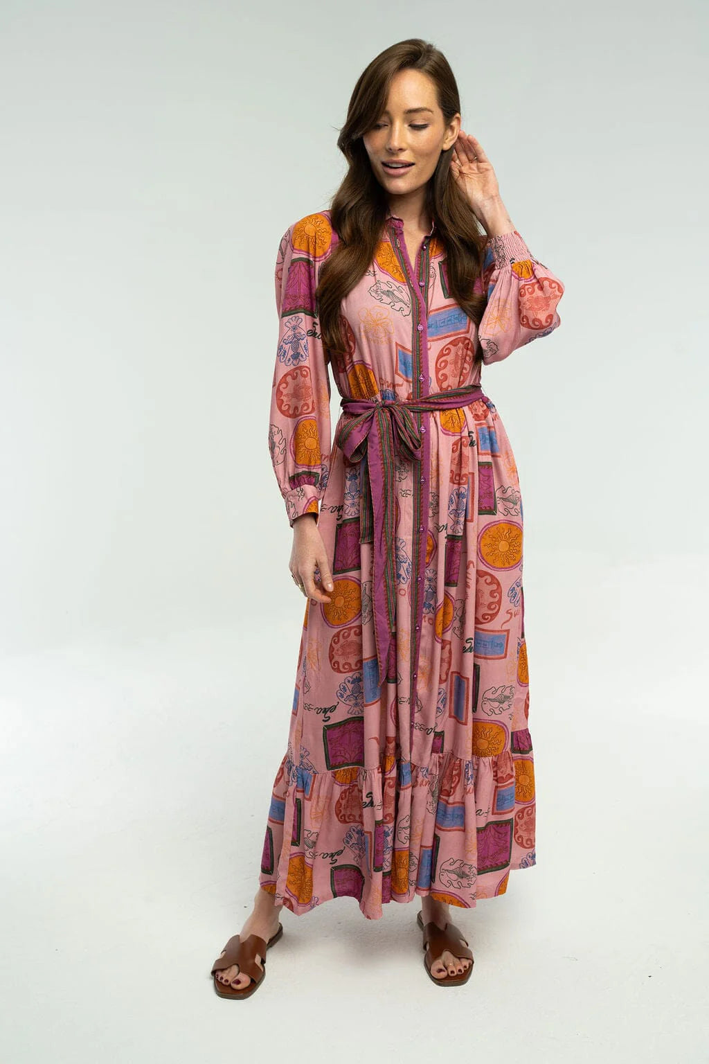 Dakota Maxi Dress in Salmon Rose