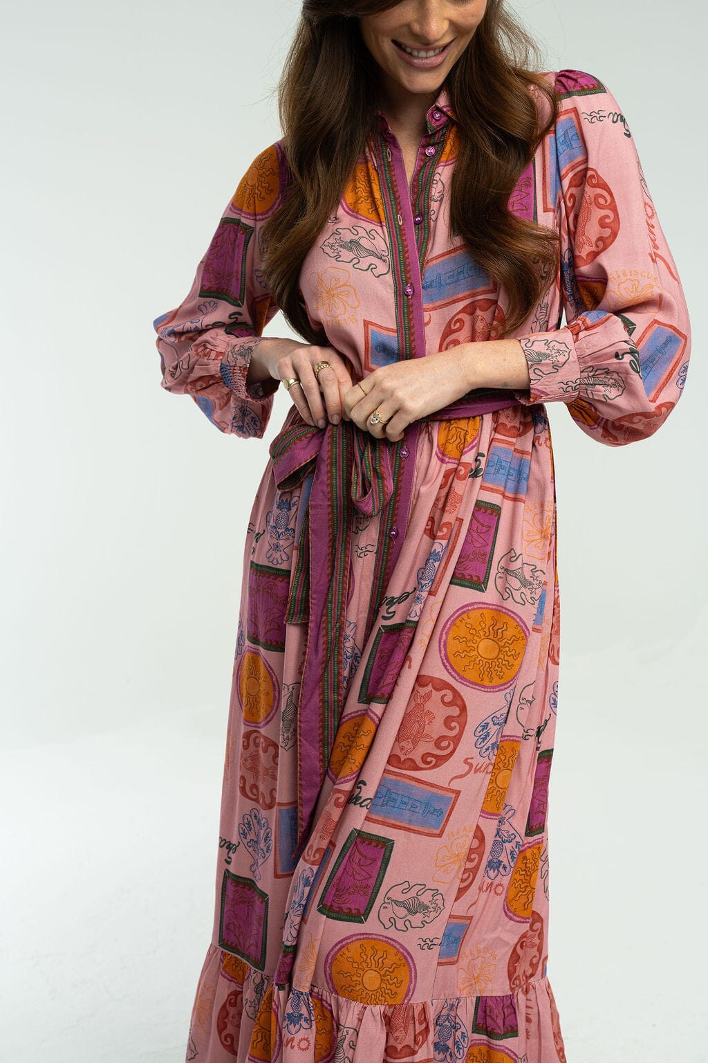 Dakota Maxi Dress in Salmon Rose