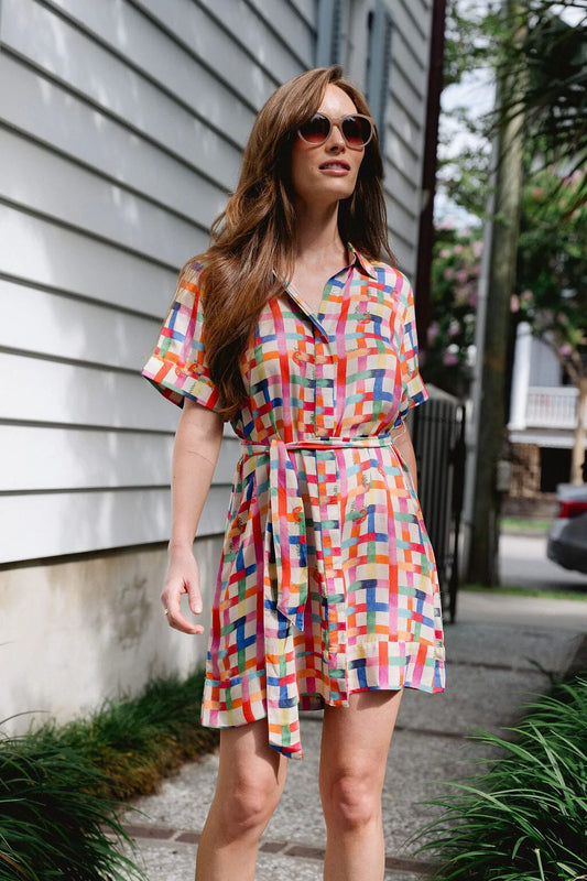 Elena Mini in Checker Blue