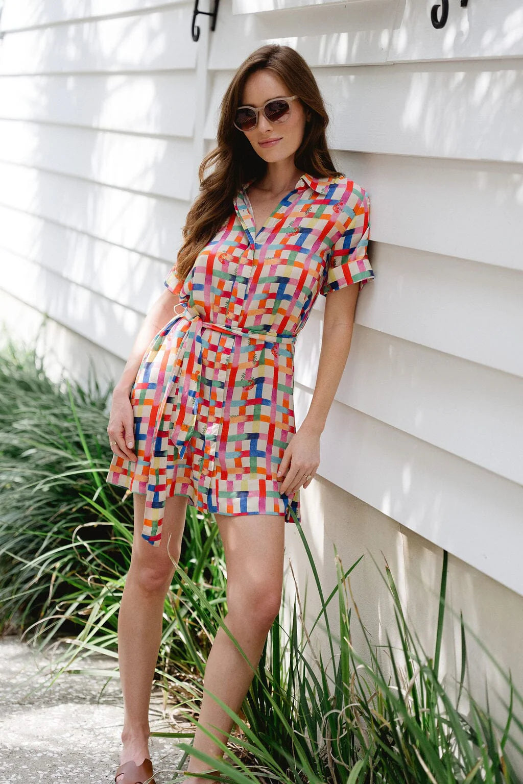 Elena Mini in Checker Blue