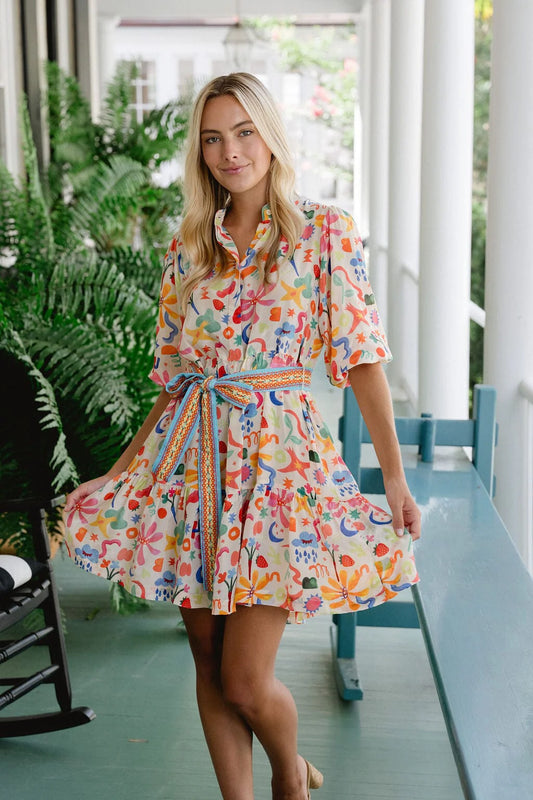 Hazel Mini Dress in Starlit Petals