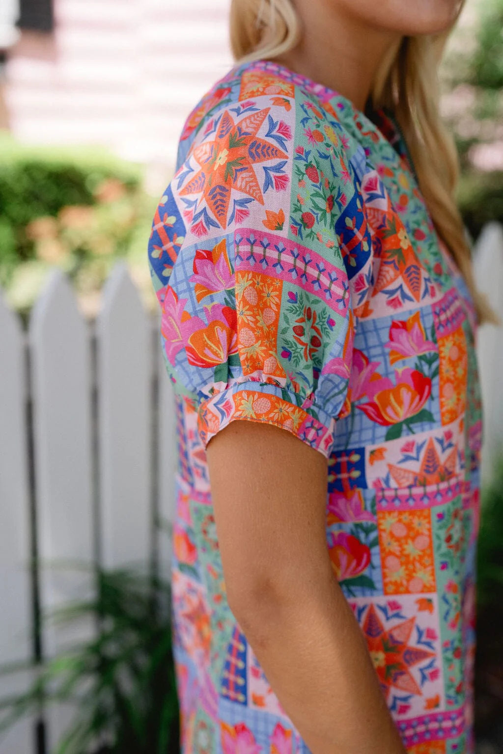 Lilah Zip Front Mini Dress in Quilt