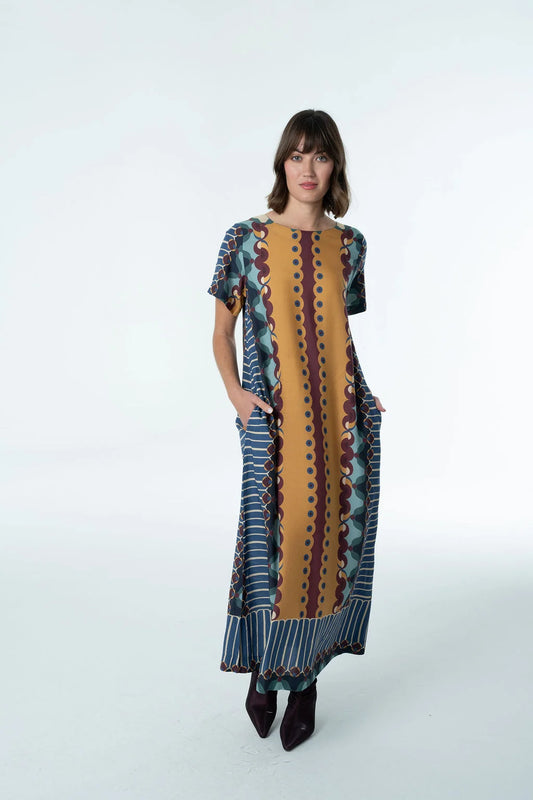 Diana Maxi Dress in Terracotta Tapestry