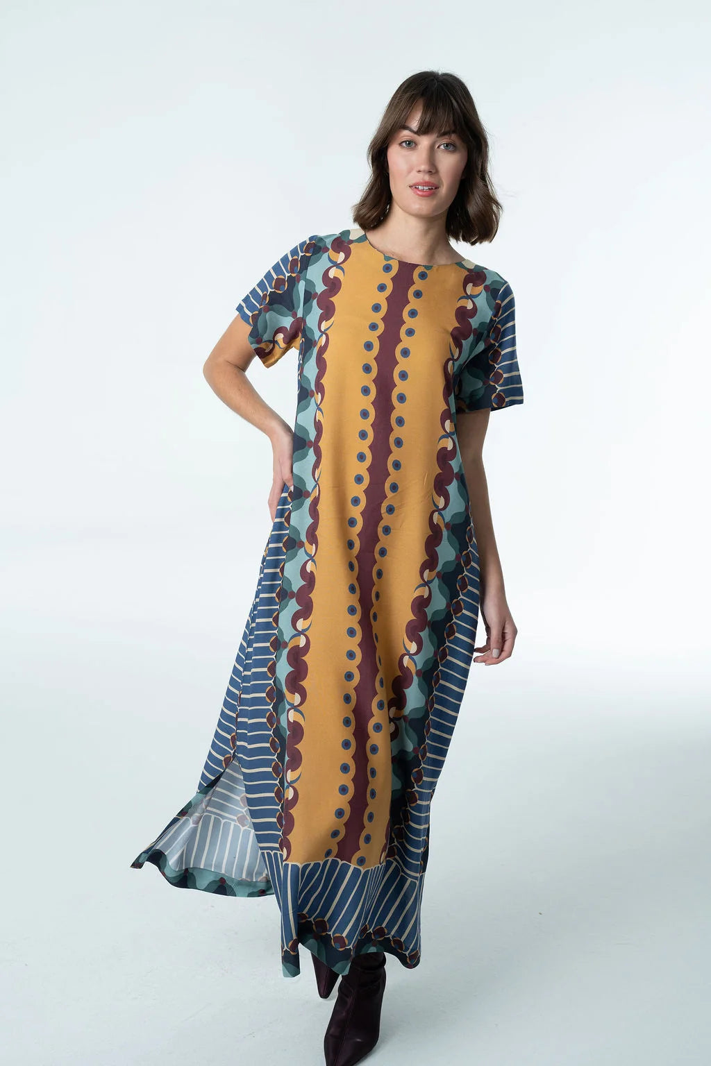 Diana Maxi Dress in Terracotta Tapestry