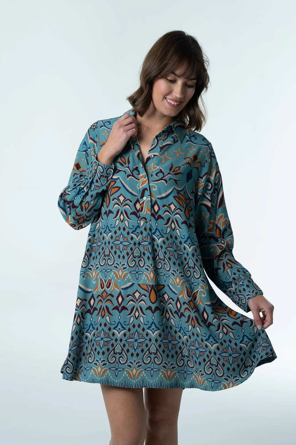 Margot Mini Dress in Mosaic Crepe