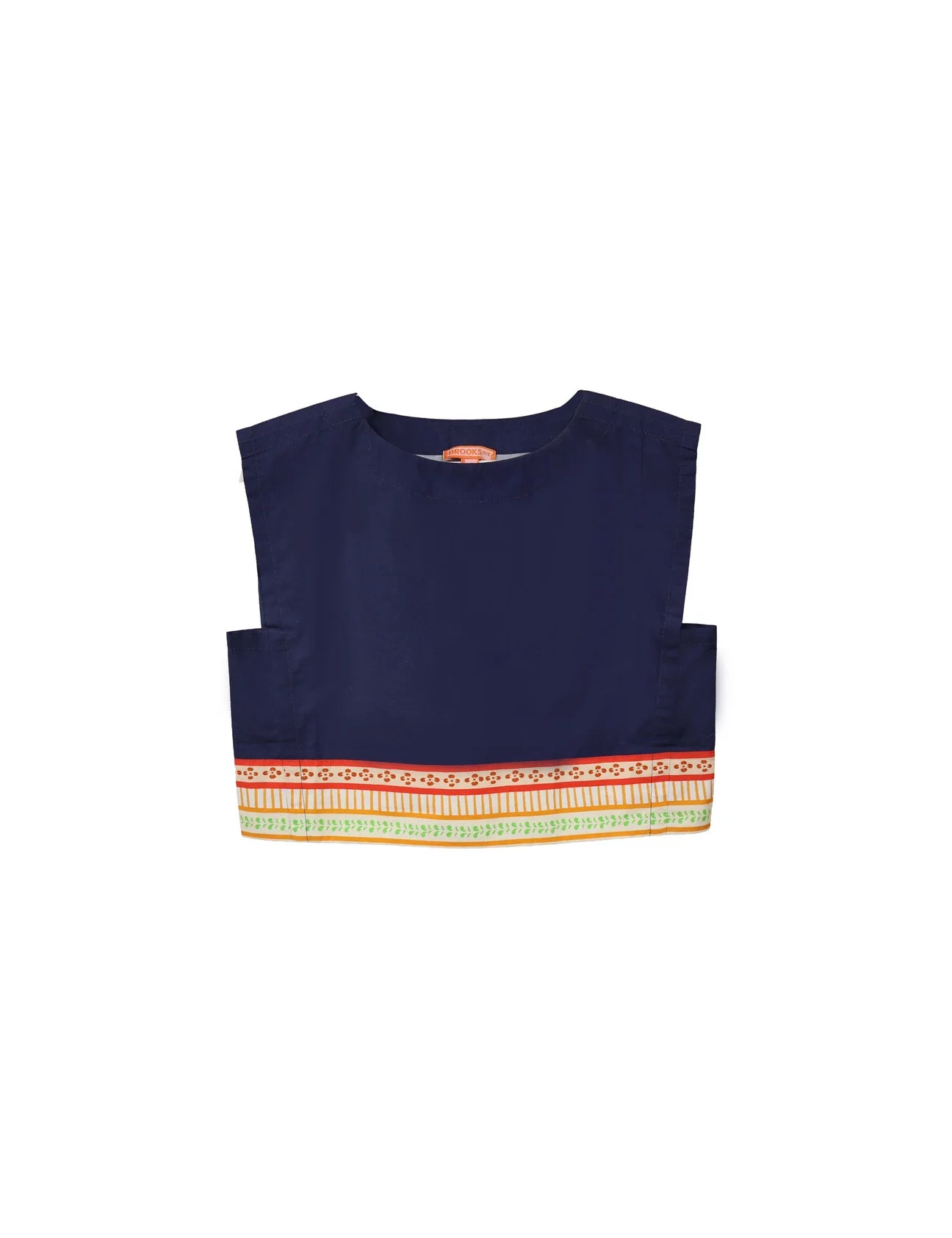 Walker Boxy Crop Top in Painter's Garden Navy