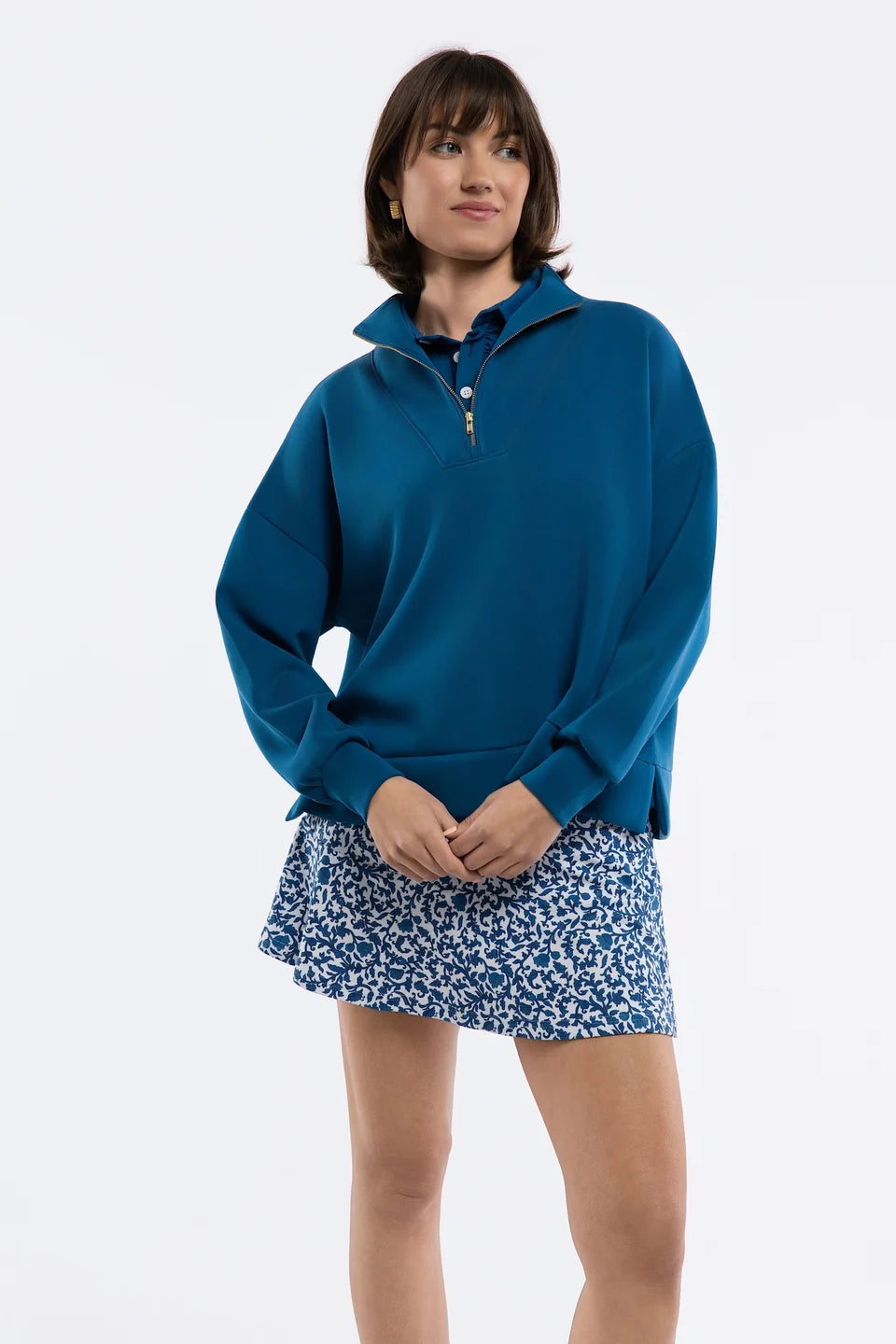 Morgan Quarter Zip in Porcelain