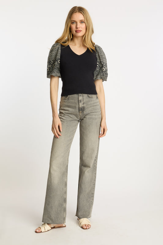 Andrea Top in Indigo Dot