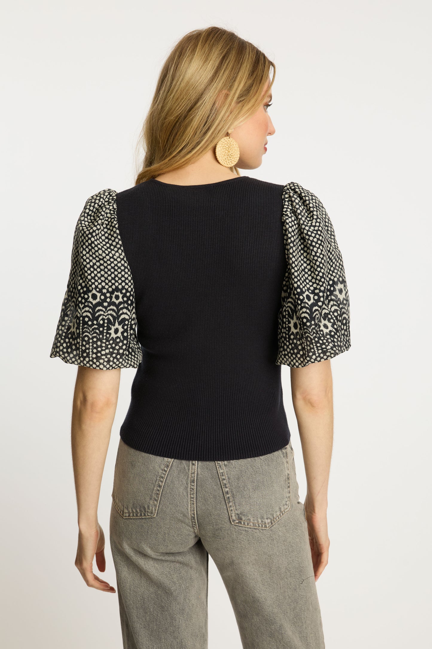 Andrea Top in Indigo Dot