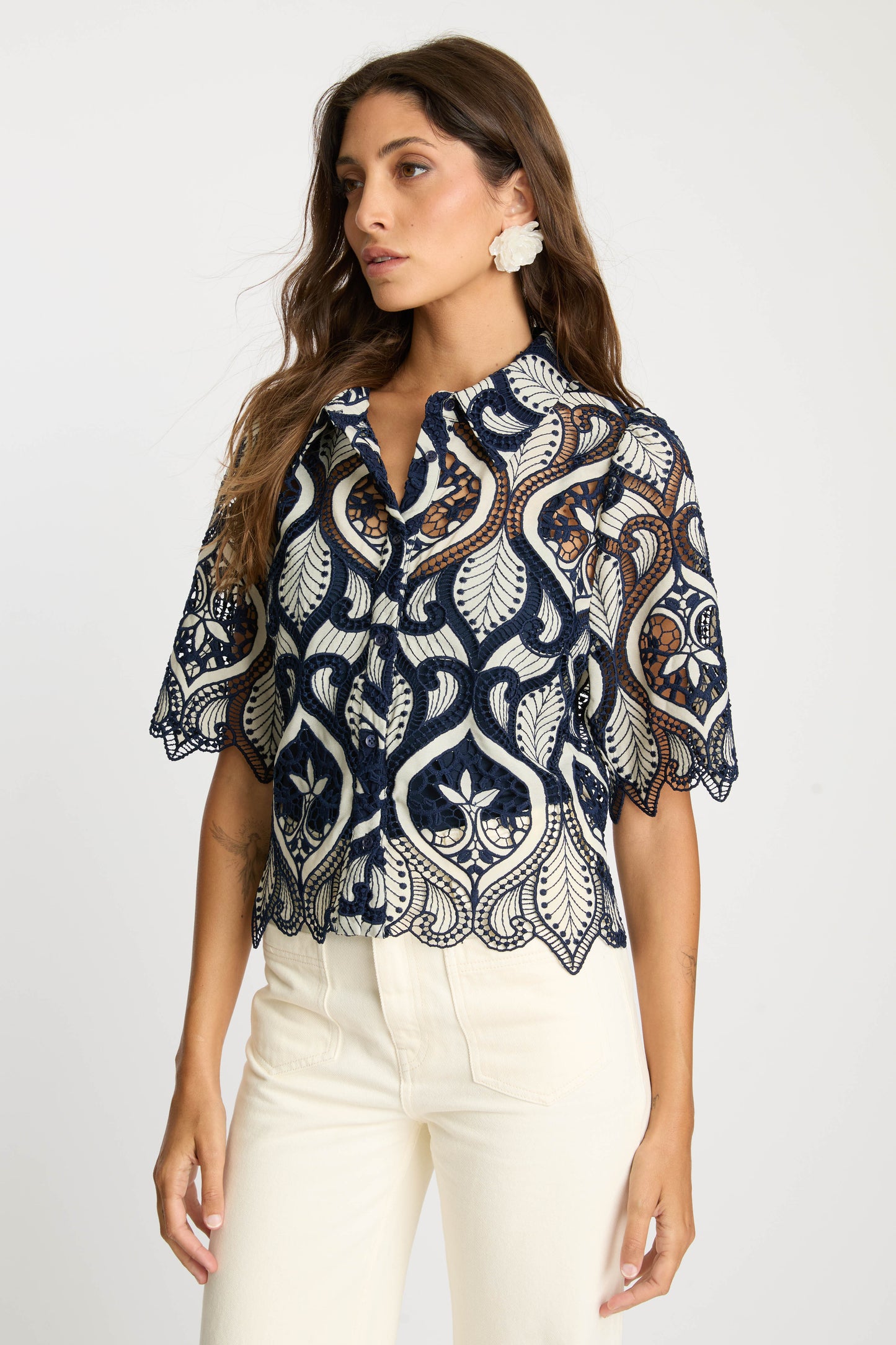 Tay Top in Navy Lace