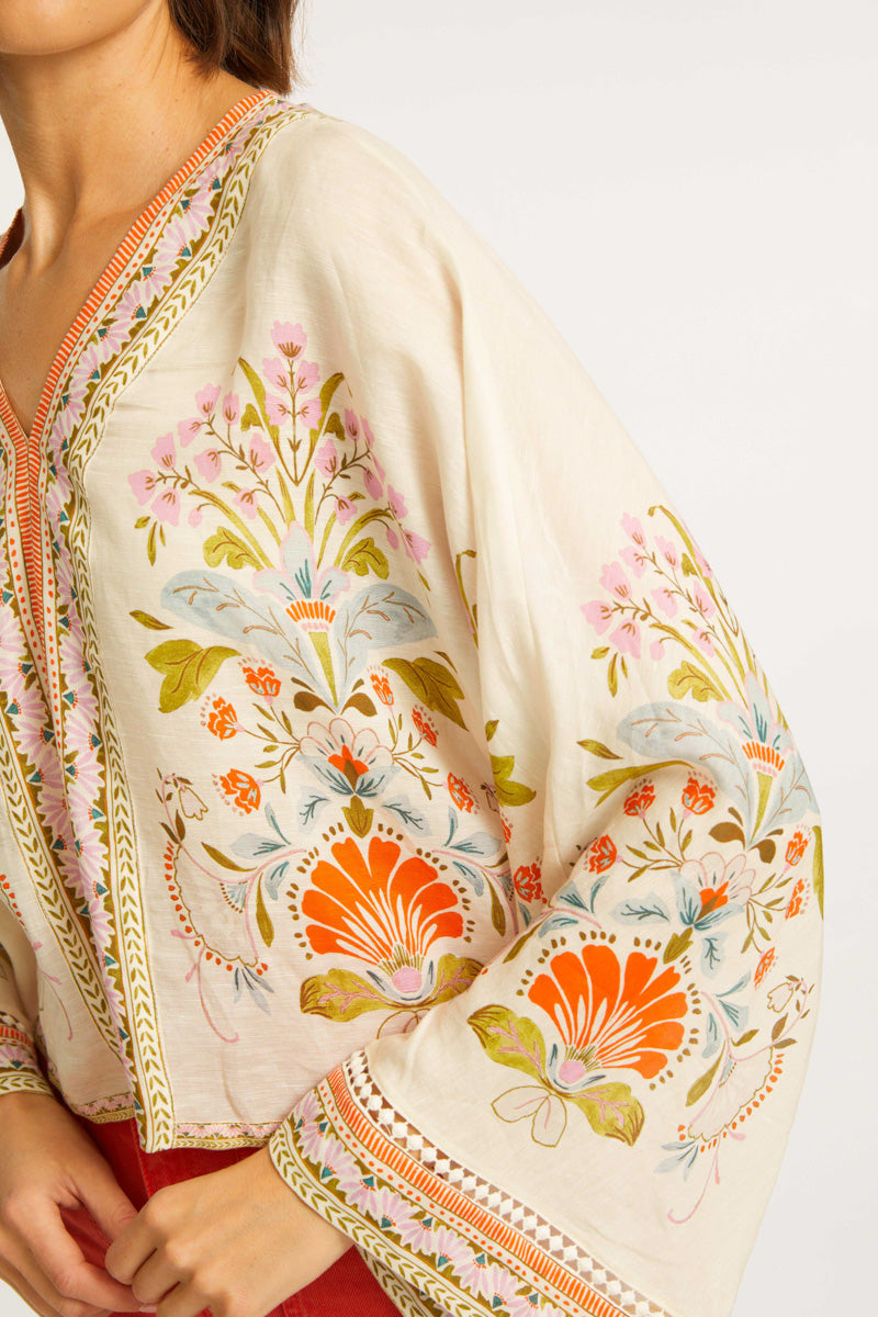 Mandolin Top in Vintage Floral