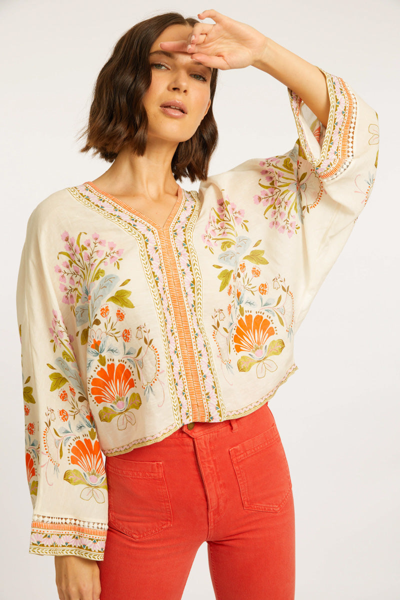 Mandolin Top in Vintage Floral