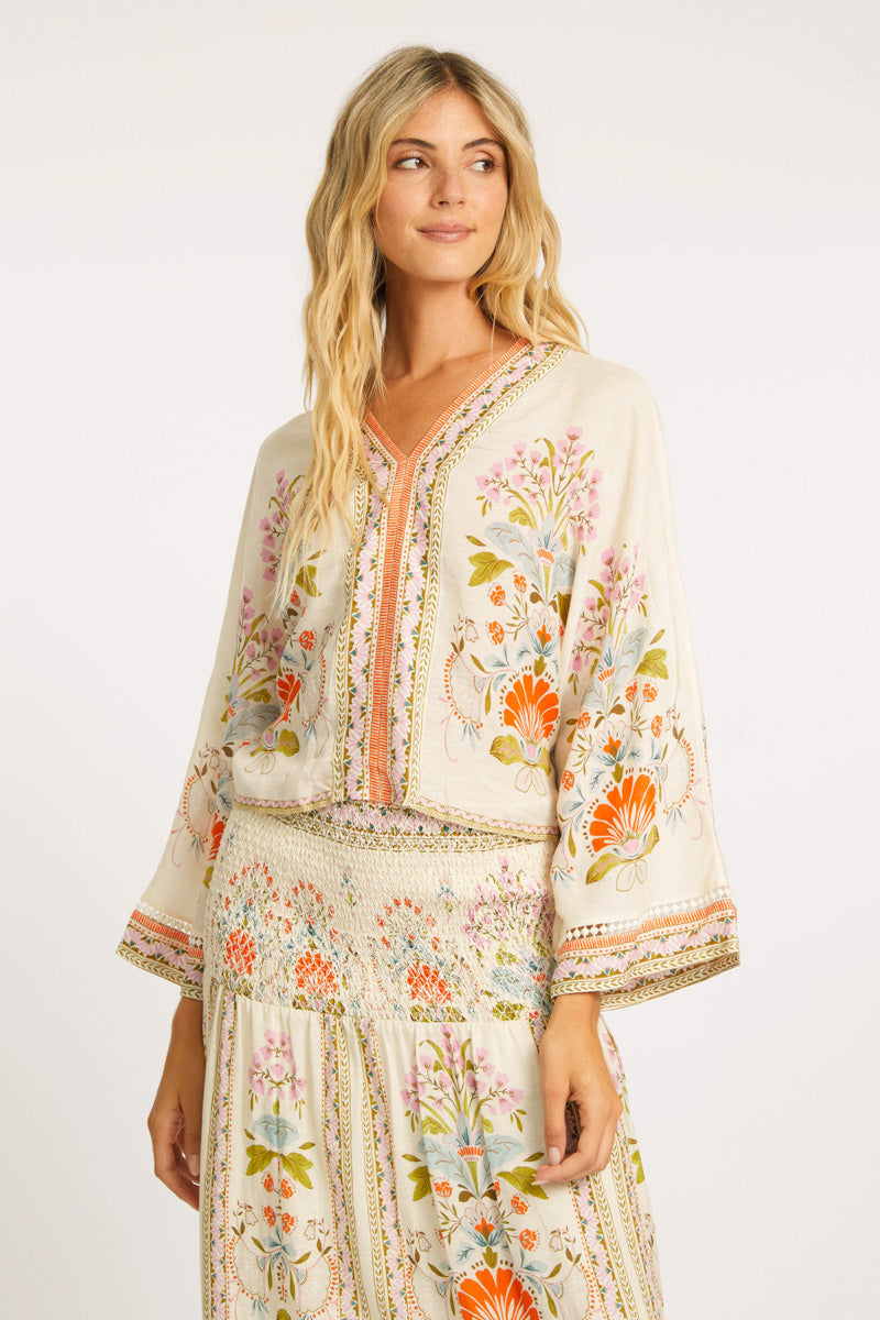 Mandolin Top in Vintage Floral