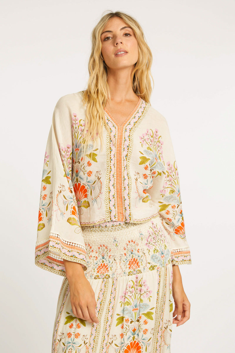 Mandolin Top in Vintage Floral
