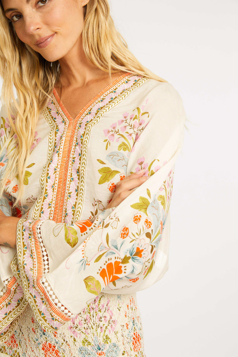 Mandolin Top in Vintage Floral