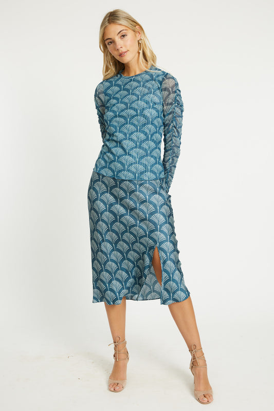 Nessa Top in Teal Ginko Breeze