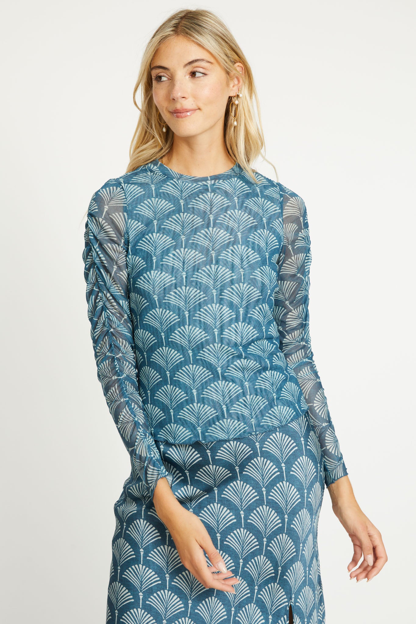 Nessa Top in Teal Ginko Breeze