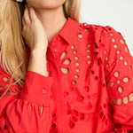 Emmie Top in Poppy Red Eyelet