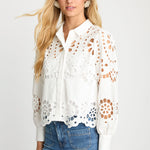 Emmie Top in White Eyelet