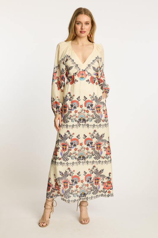 Mindy Dress in Zebra Leaf