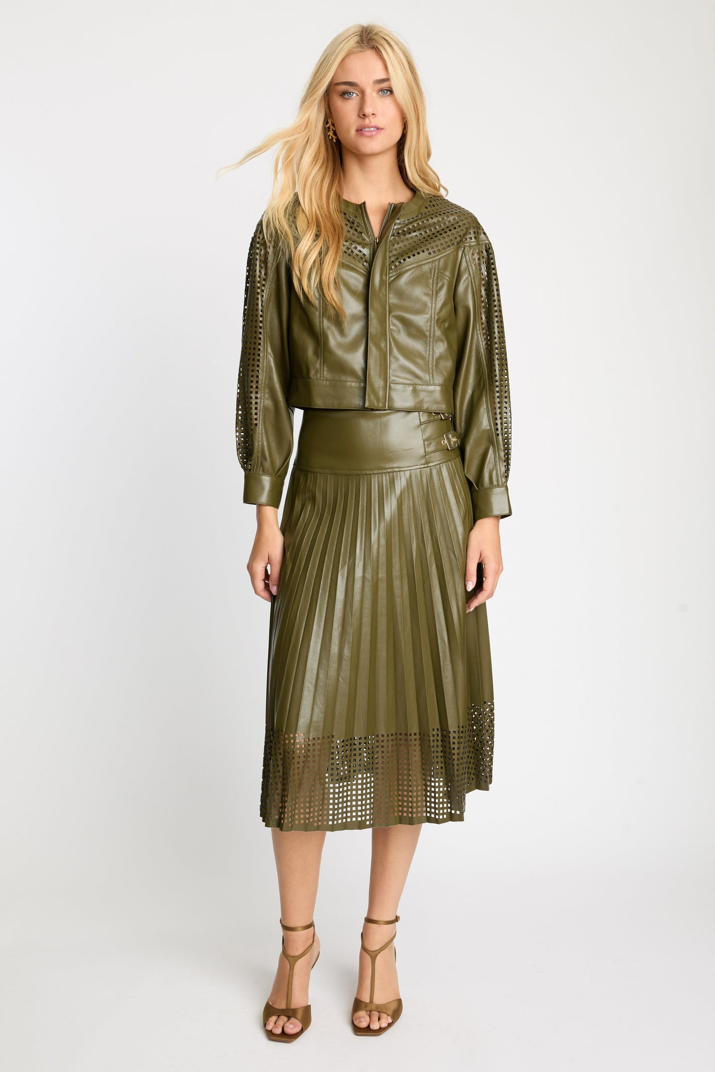 Sabrina Jacket in Loden Green Leather