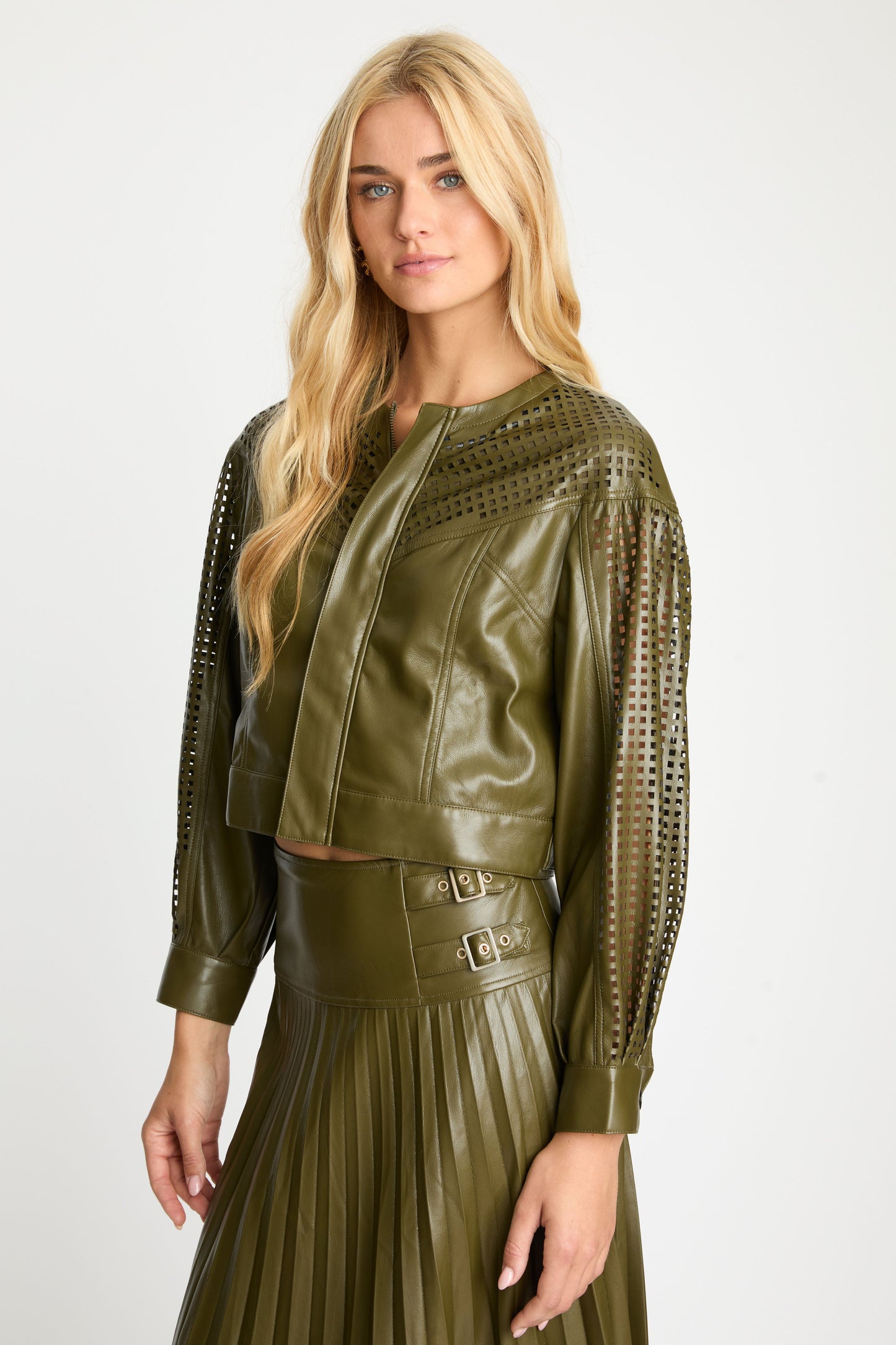 Sabrina Jacket in Loden Green Leather