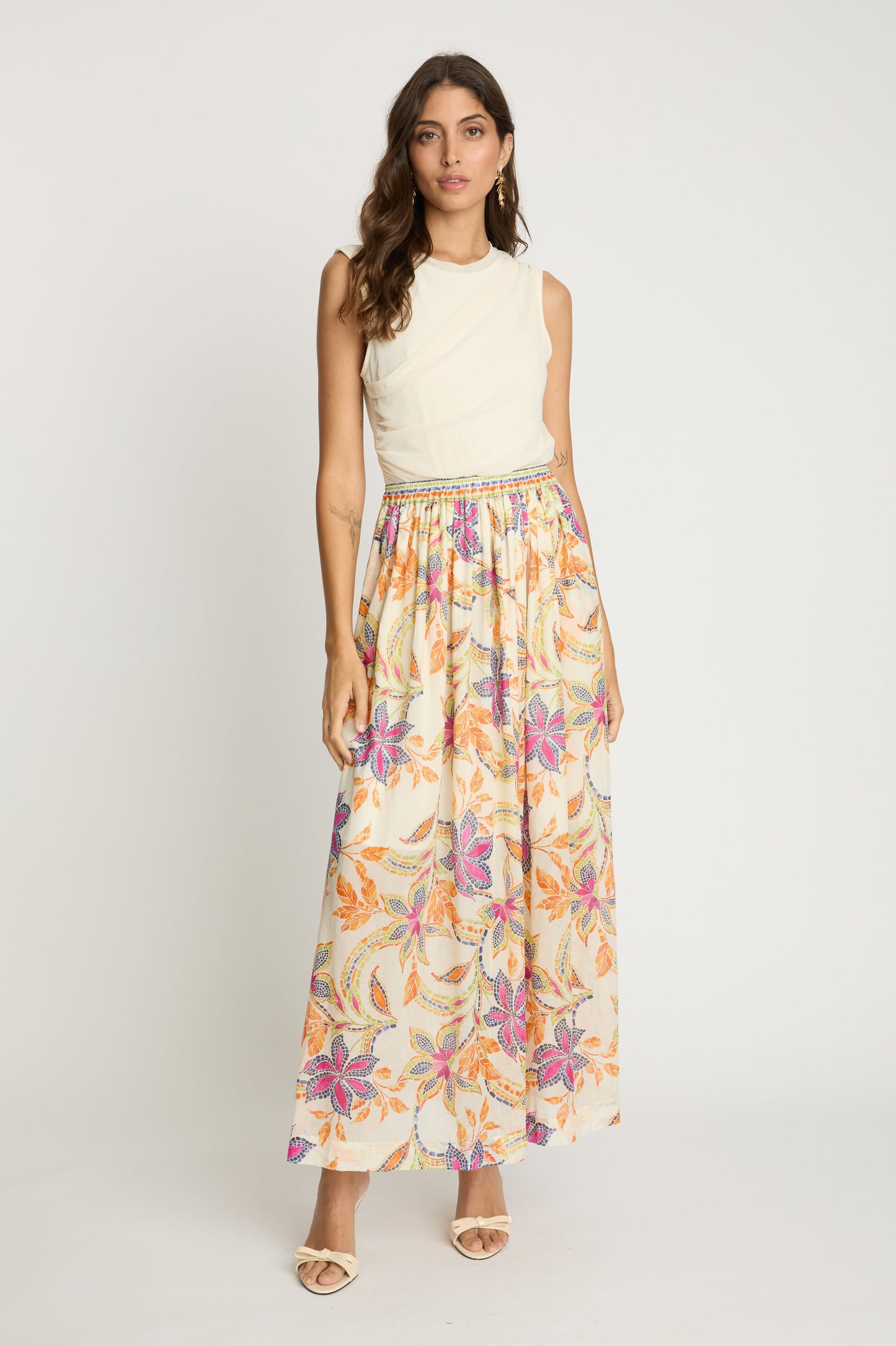 Kai Skirt in Stitched Flower