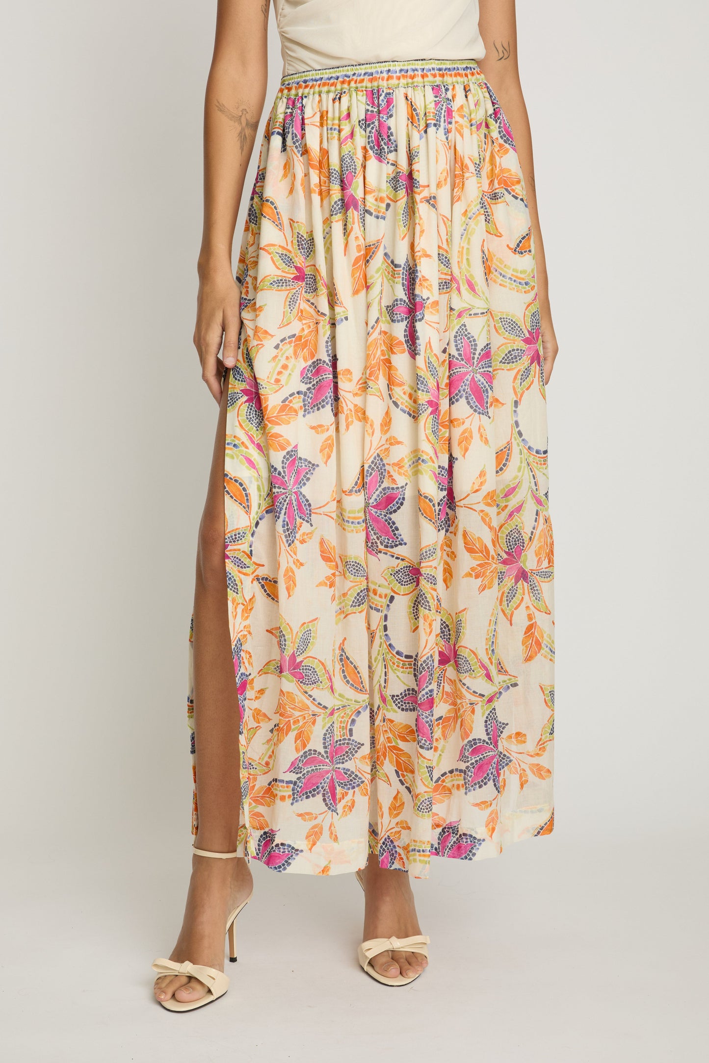 Kai Skirt in Stitched Flower