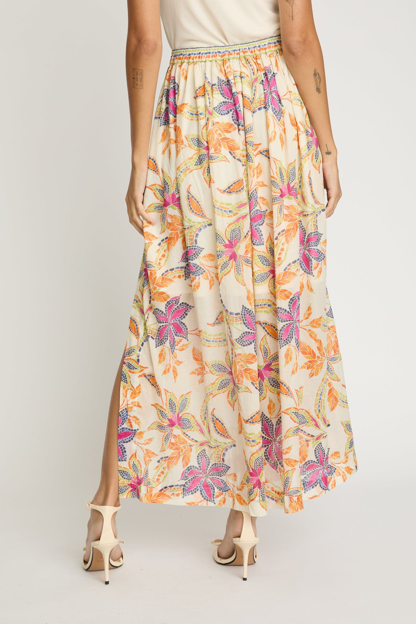 Kai Skirt in Stitched Flower