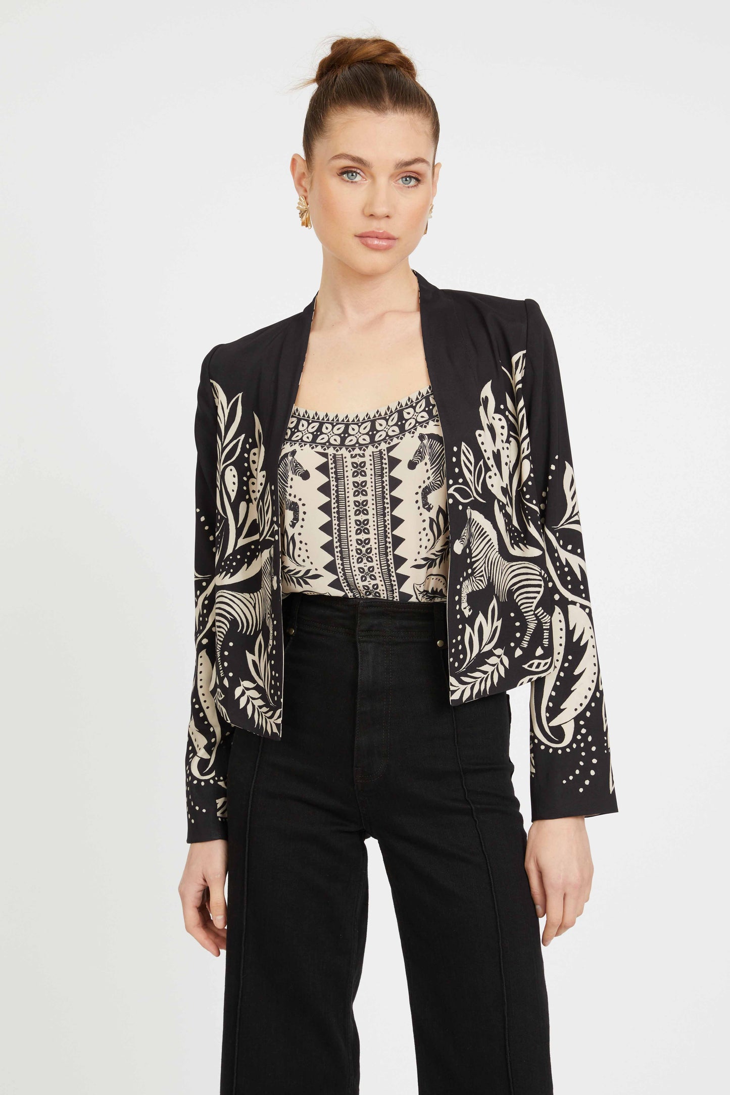 Ezra Reversible Blazer in Zebra Fern