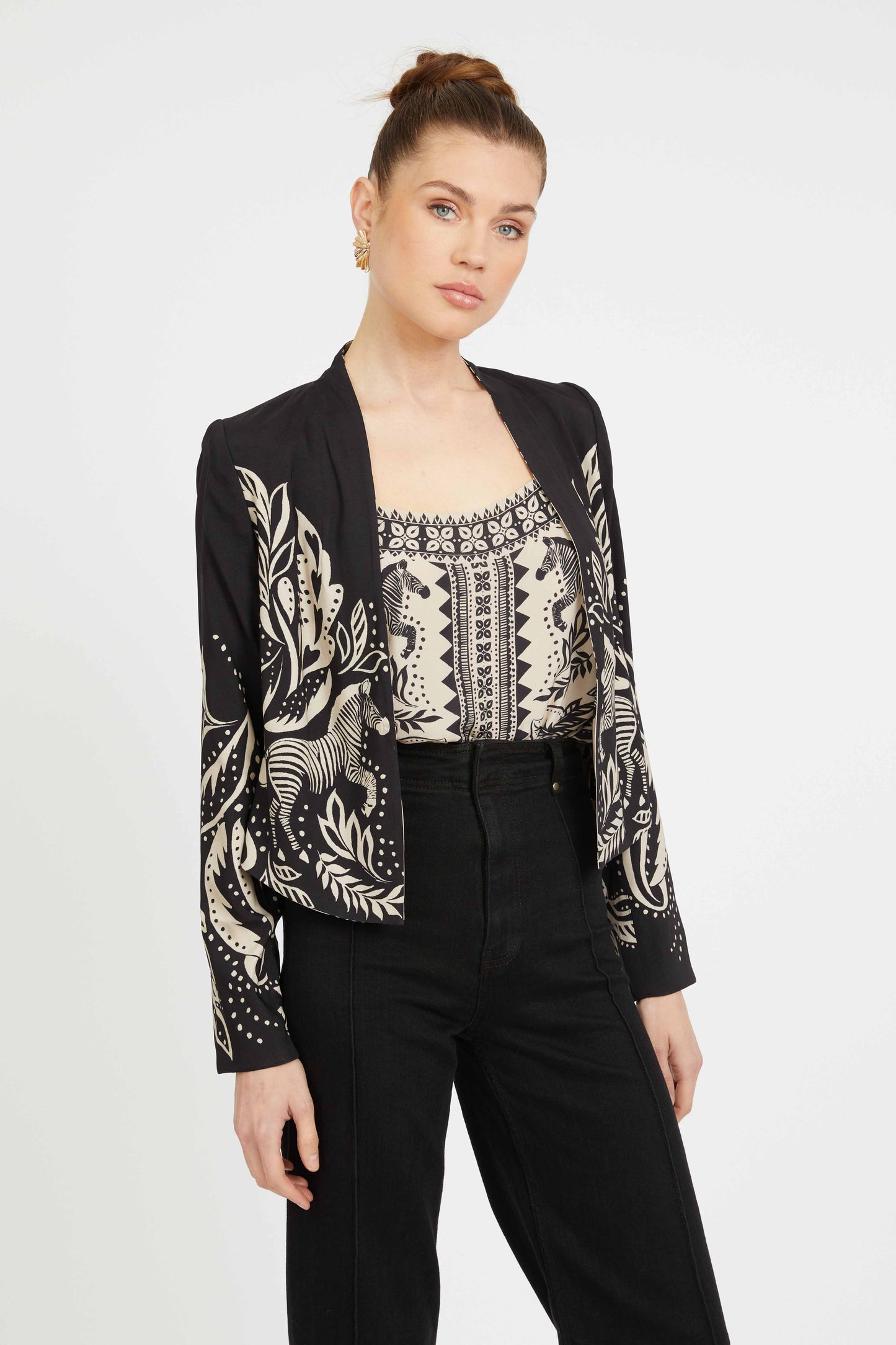 Ezra Reversible Blazer in Zebra Fern