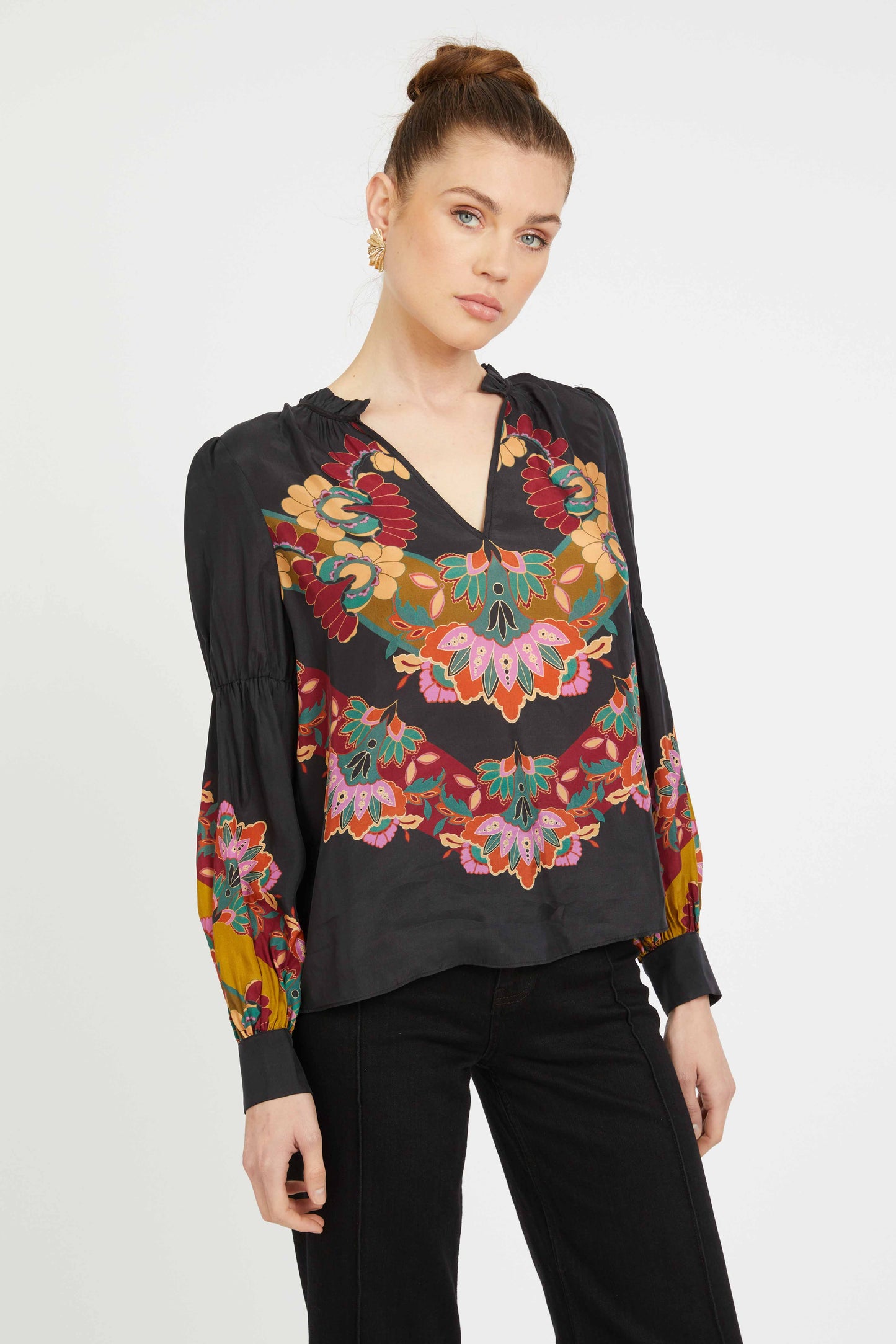 Jillian Top in Lacquer Bush Lily