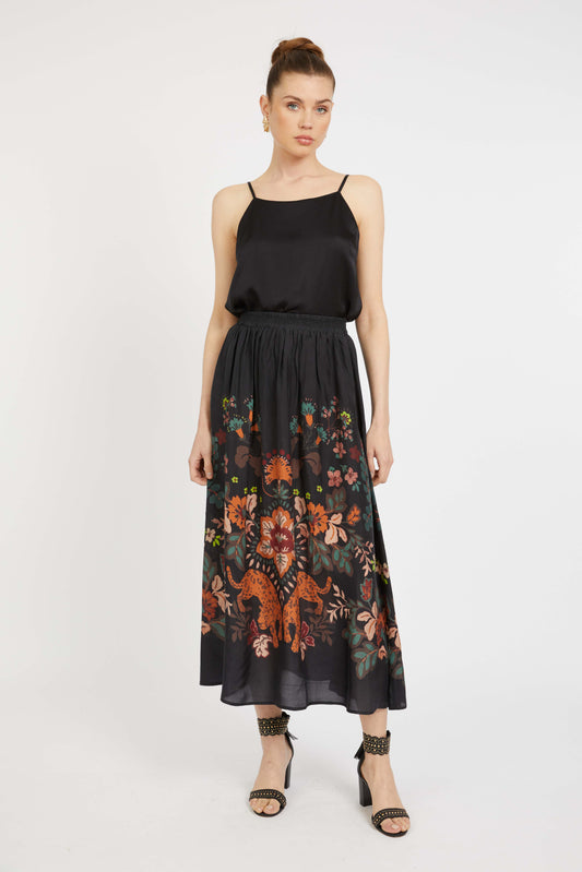 Neyla Skirt in Leopard Peony