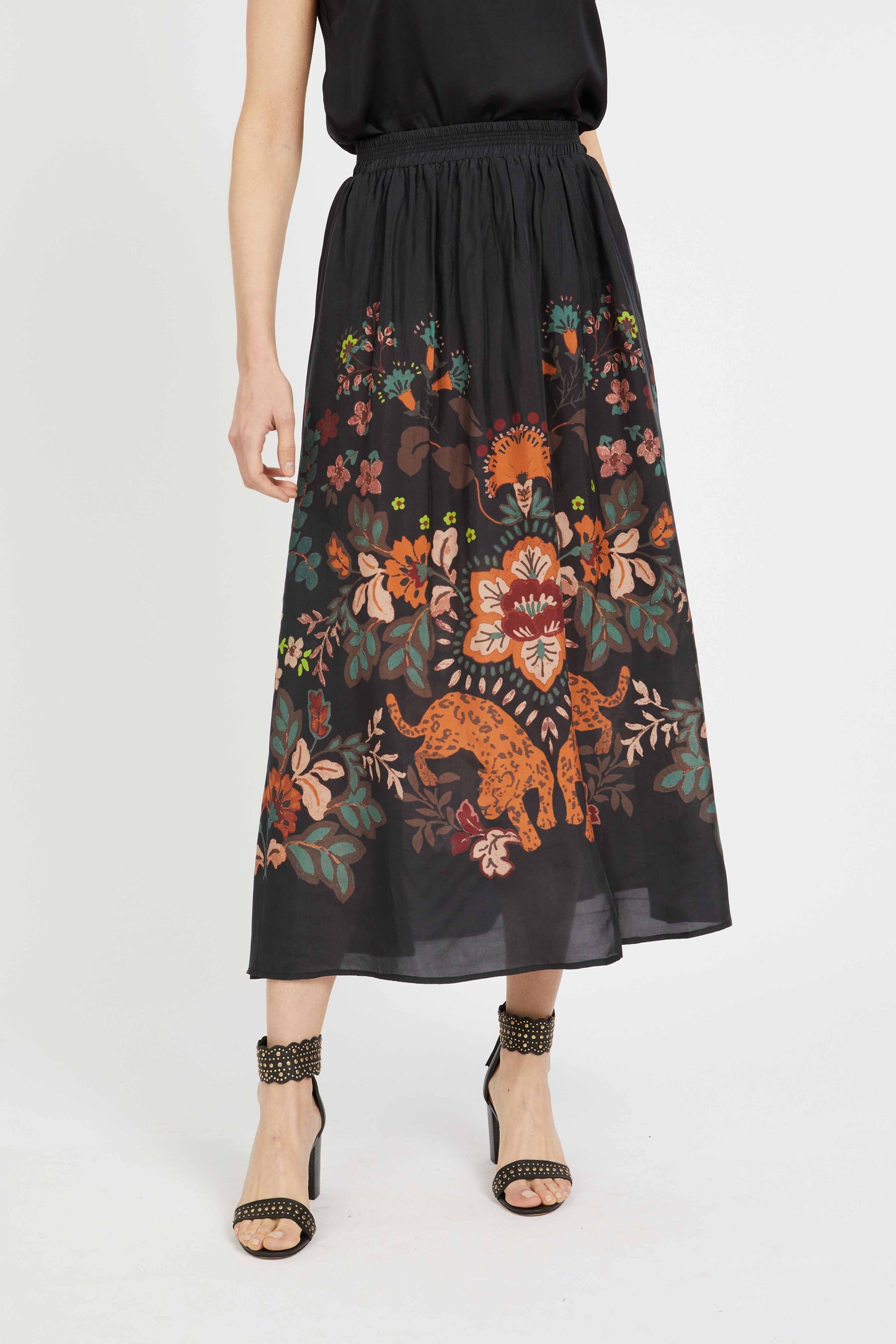 Neyla Skirt in Leopard Peony