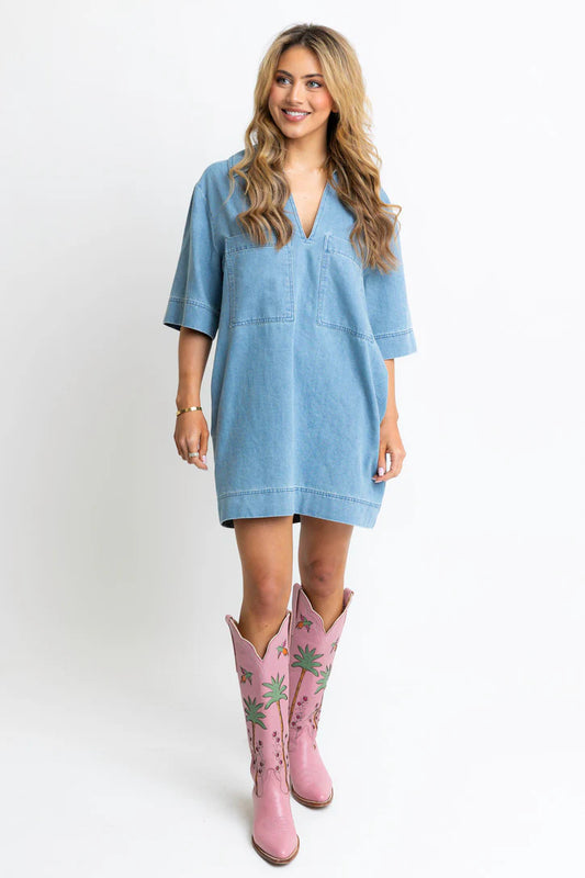 Denim Collar Dress