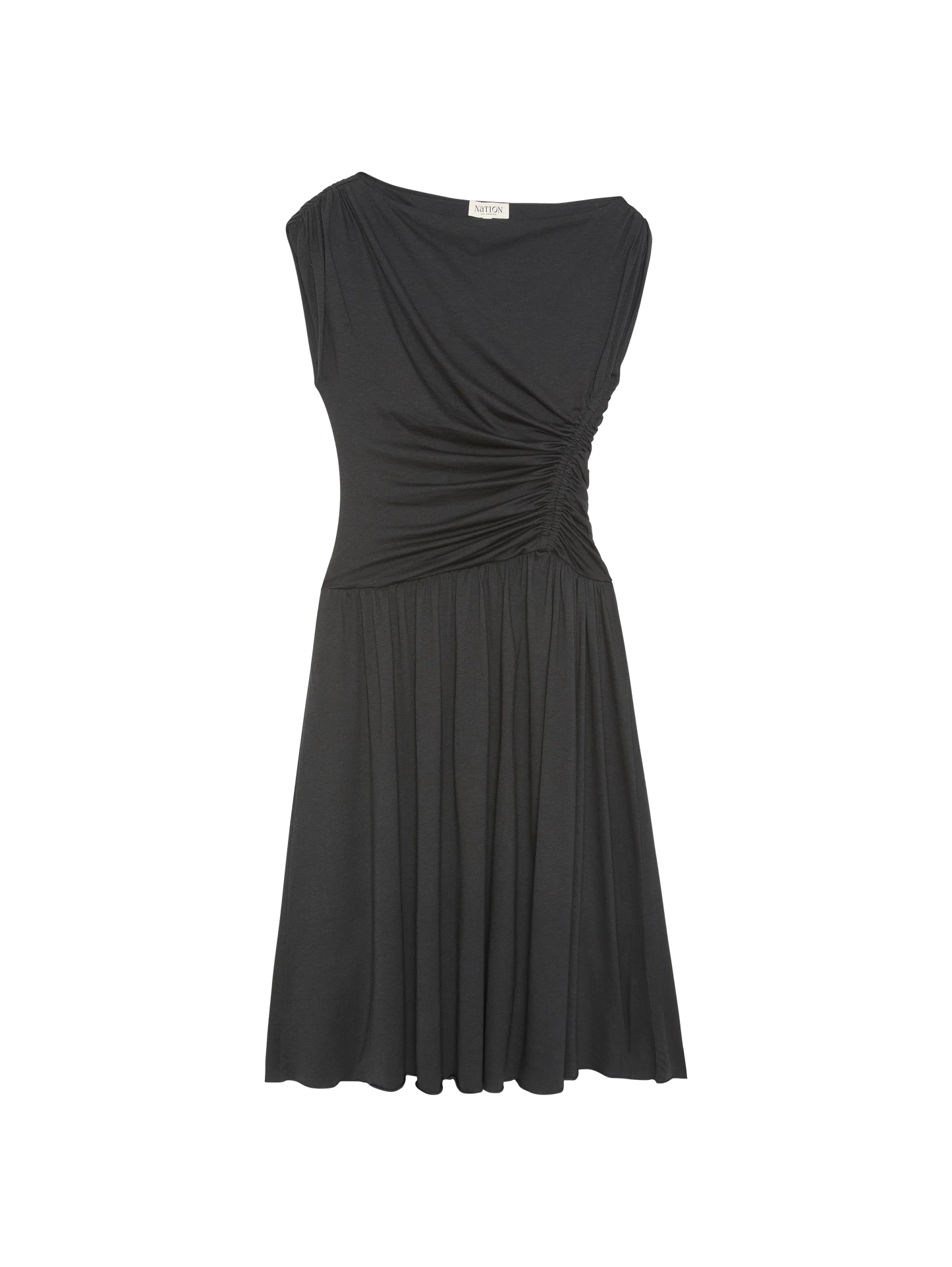 Claressa Midi Dress in Jet Black