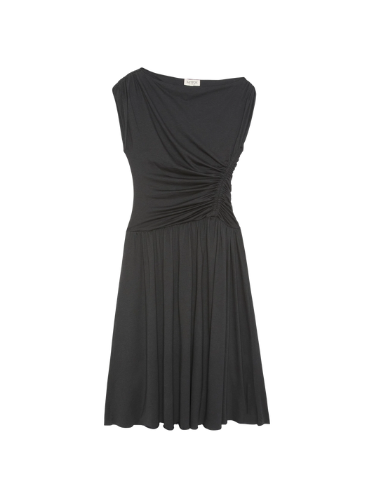 Claressa Midi Dress in Jet Black