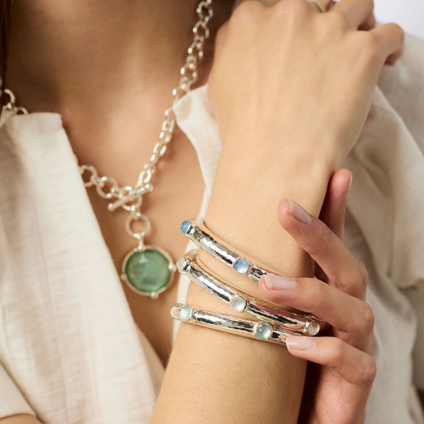 Catalina Stone Hinge Bangle
