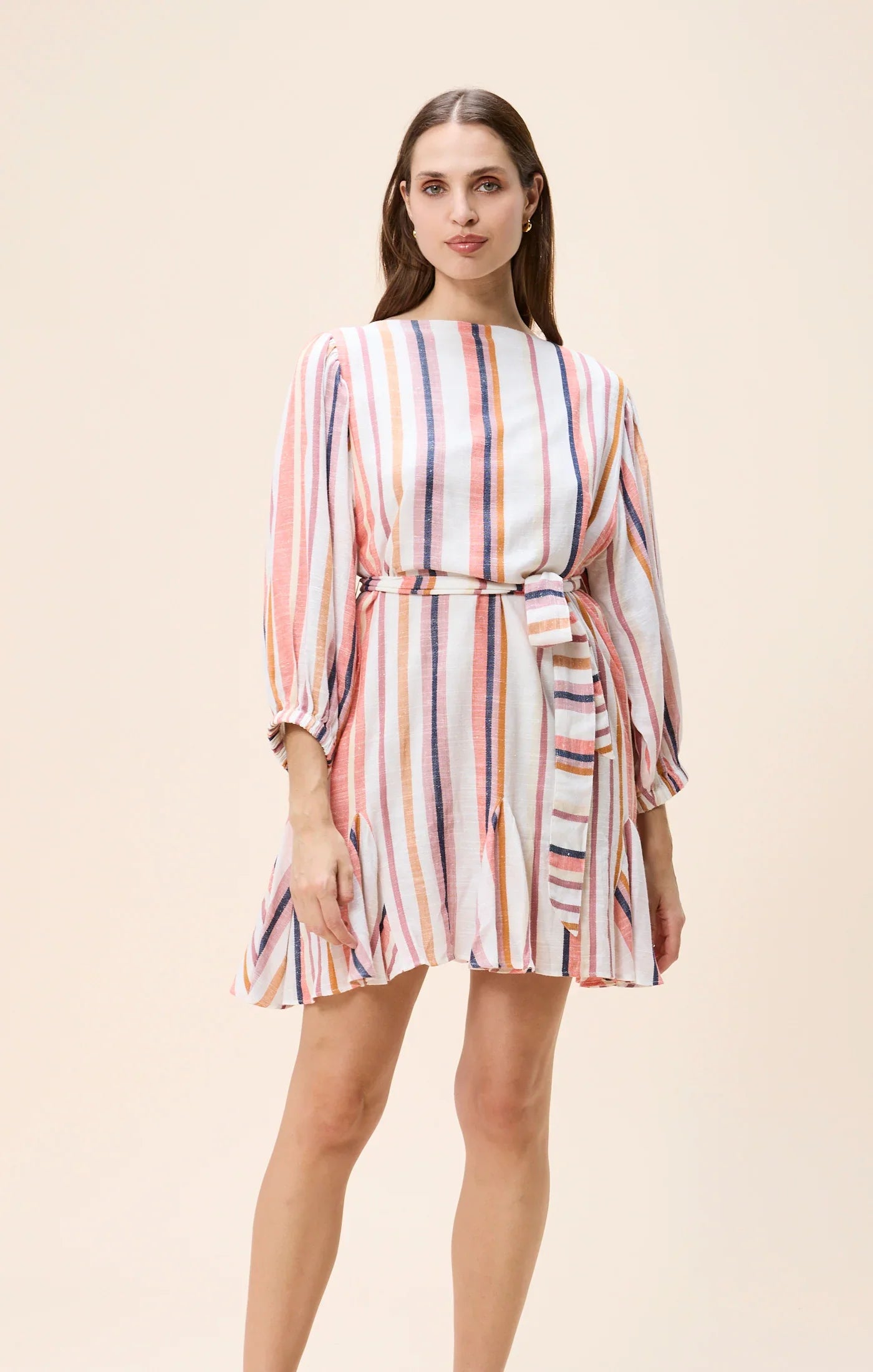 Aerin Mini Dress in Ivory Multi