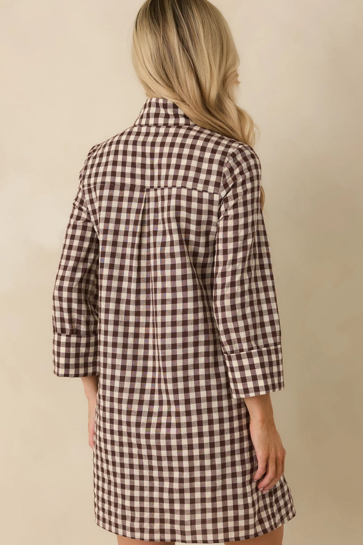 Savoy Shift Dress in Chocolate Check