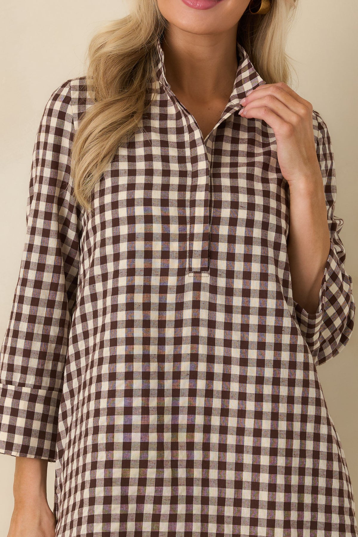 Savoy Shift Dress in Chocolate Check