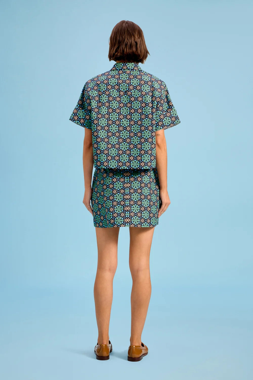 Mini Skirt in Slate Mosaic