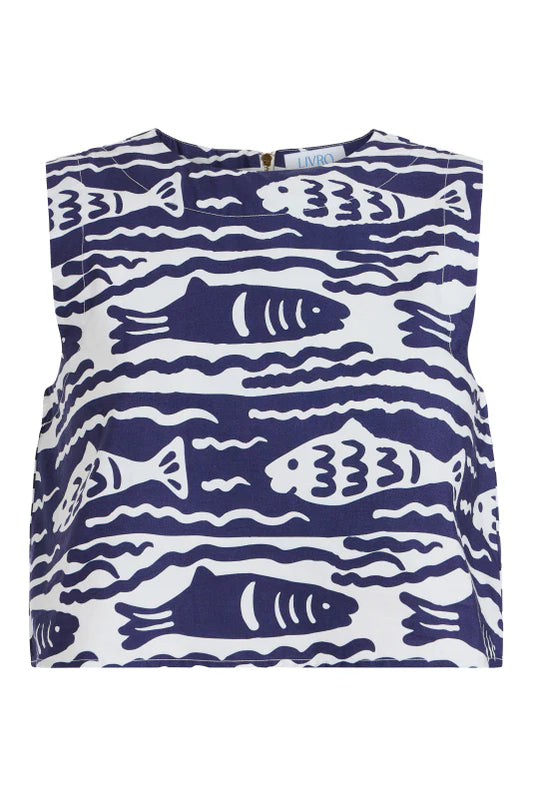 Crop Top in Fish Print